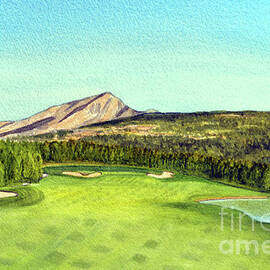 Yellowstone Big Sky Club Golf Course Hole #4 Montana by Bill Holkham