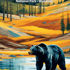 Yellowstone National Park - Travel Poster by CIKA Gallery