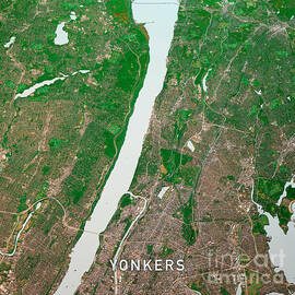 Yonkers New York 3D Render Map Color Top View Oct 2019 by Frank Ramspott