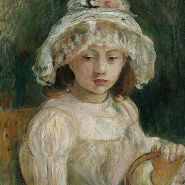 Young Girl with Hat. Berthe Morisot, French, 1841-1895. by Berthe Morisot