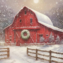 Yuletide Country Barn by Tina LeCour
