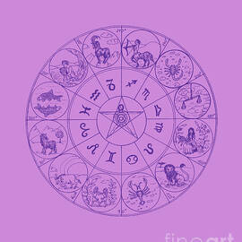 zodiac signs in purple by Madame Memento