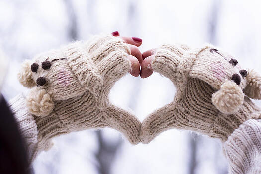 Newnow Photography By Vera Cepic - Hands in gloves making heart shape Newnow Photography By Vera Cepic - Hands in gloves making heart shape
