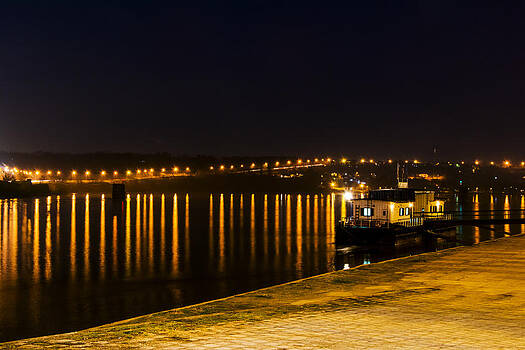Newnow Photography By Vera Cepic - Quay lanterns with reflection in Danube river Newnow Photography By Vera Cepic - Quay lanterns with reflection in Danube river