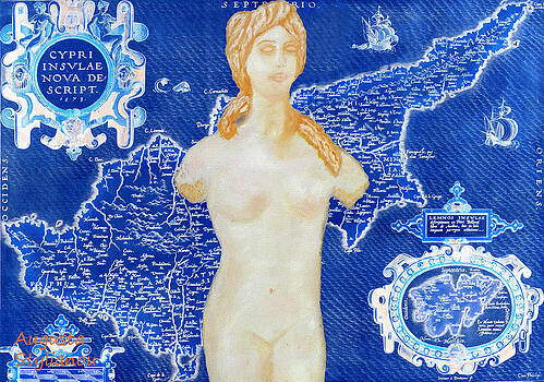 Augusta Stylianou - Ancient Cyprus Map and Aphrodite Augusta Stylianou - Ancient Cyprus Map and Aphrodite