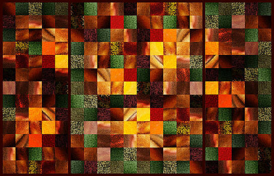 Irina Sztukowski - Abstract Squares Triptych Gentle Brown Irina Sztukowski - Abstract Squares Triptych Gentle Brown