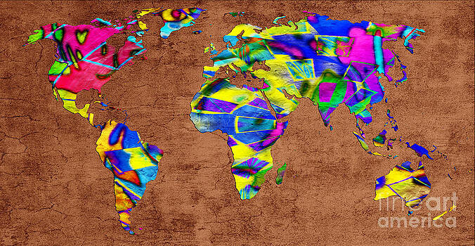 Andee Design - Abstract World Map - A Wide World Of Color - One Andee Design - Abstract World Map - A Wide World Of Color - One