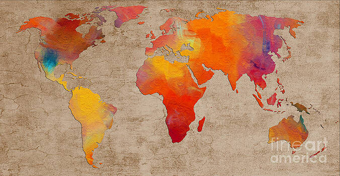 Andee Design - Abstract World Map - Rainbow Passion - Digital Painting Andee Design - Abstract World Map - Rainbow Passion - Digital Painting