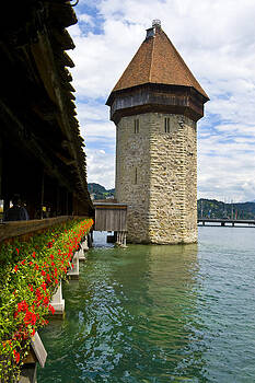 Pam Elliott - Chapel Bridge and Water tower in Lucerne Switzerland Pam Elliott - Chapel Bridge and Water tower in Lucerne Switzerland