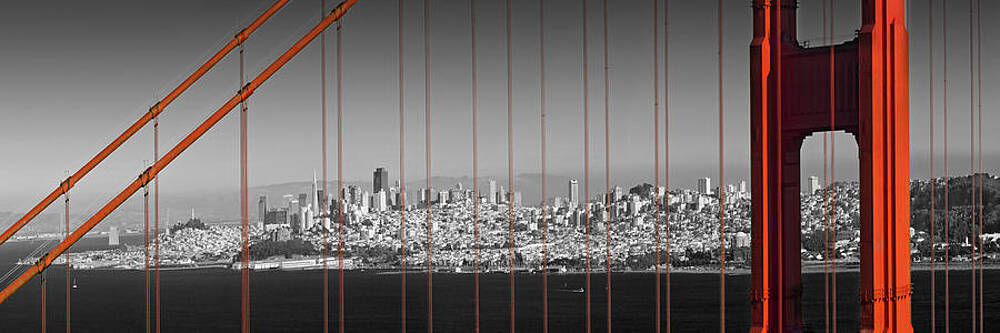 Melanie Viola - Golden Gate Bridge Panoramic Downtown View Melanie Viola - Golden Gate Bridge Panoramic Downtown View