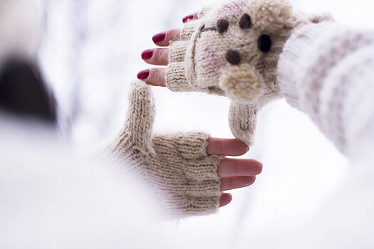 Newnow Photography By Vera Cepic - Hands in gloves making camera shape Newnow Photography By Vera Cepic - Hands in gloves making camera shape