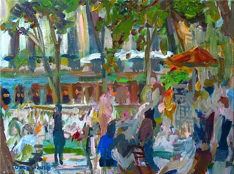 Edward Ching - Manhattan Park Scene Edward Ching - Manhattan Park Scene
