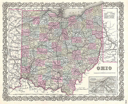 Joseph Hutchins Colton - Map of Ohio Joseph Hutchins Colton - Map of Ohio