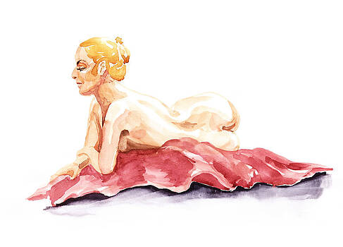 Irina Sztukowski - Nude Model Gesture XIV Resting On Red Irina Sztukowski - Nude Model Gesture XIV Resting On Red