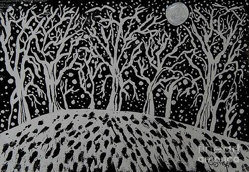 Caroline Street - Pearly Moon and Winter Trees Caroline Street - Pearly Moon and Winter Trees