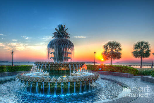 Dale Powell - Pineapple Fountain at Daybreak Dale Powell - Pineapple Fountain at Daybreak