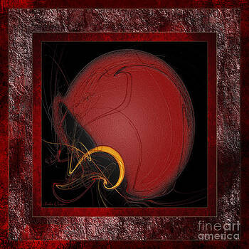 Andee Design - Red Football Helmet Abstract With 2 Andee Design - Red Football Helmet Abstract With 2