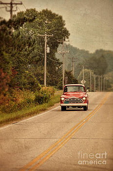 Jill Battaglia - Red Pick up Truck Jill Battaglia - Red Pick up Truck