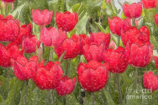 Jill Lang - Red Tulips Watercolor Jill Lang - Red Tulips Watercolor