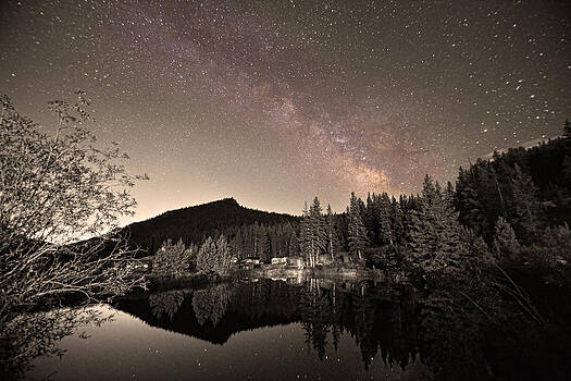 James BO Insogna - Rustic Rocky Mountain Cabin Milky Way Sepia View James BO Insogna - Rustic Rocky Mountain Cabin Milky Way Sepia View