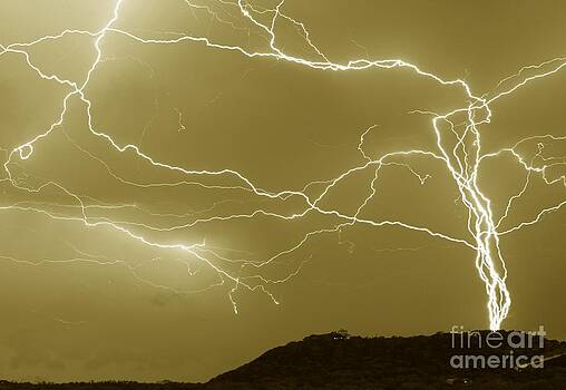 Michael Tidwell - Sepia Converging Lightning Michael Tidwell - Sepia Converging Lightning