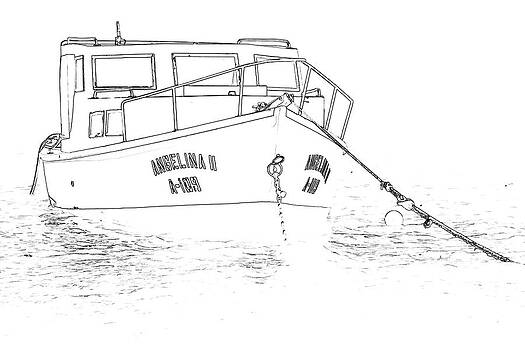 David Letts - Sketch of the Fishing Boat of Aruba Angelina David Letts - Sketch of the Fishing Boat of Aruba Angelina