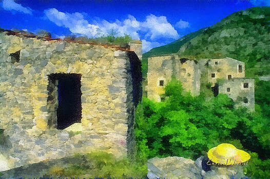 Enrico Pelos - The old village and the yellow hat Enrico Pelos - The old village and the yellow hat