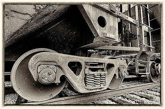 Danny Hooks - Train Wheels Closeup Sepia Danny Hooks - Train Wheels Closeup Sepia