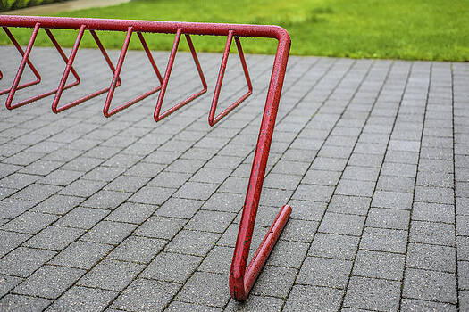 Paul W Sharpe Aka Wizard of Wonders - Wet Red Bike Rack Paul W Sharpe Aka Wizard of Wonders - Wet Red Bike Rack
