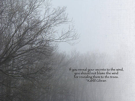 Mother Nature - Trees and Fog and Khalil Gibran Quote Mother Nature - Trees and Fog and Khalil Gibran Quote