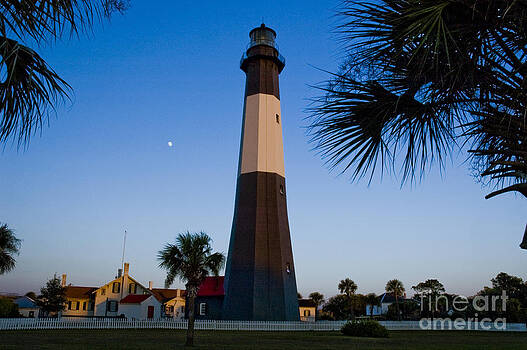 Tim Mulina - Tybee Island Lighthouse and Full Moon Tim Mulina - Tybee Island Lighthouse and Full Moon