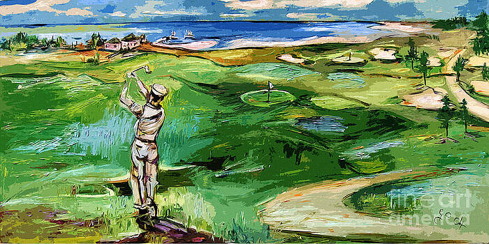 Ginette Callaway - Vintge Golfer by the Sea Ginette Callaway - Vintge Golfer by the Sea