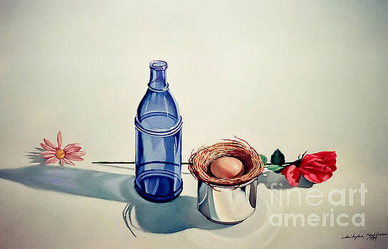 Christopher Shellhammer - Blue bottle flowers and bird nest Christopher Shellhammer - Blue bottle flowers and bird nest