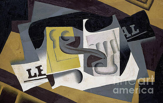 Juan Gris - Glass and Newspaper, 1917 Juan Gris - Glass and Newspaper, 1917
