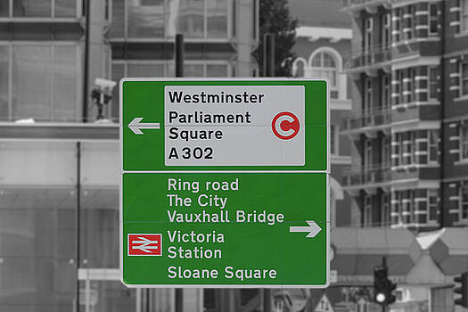 Jacek Wojnarowski - London Green Direction Road Sign Jacek Wojnarowski - London Green Direction Road Sign