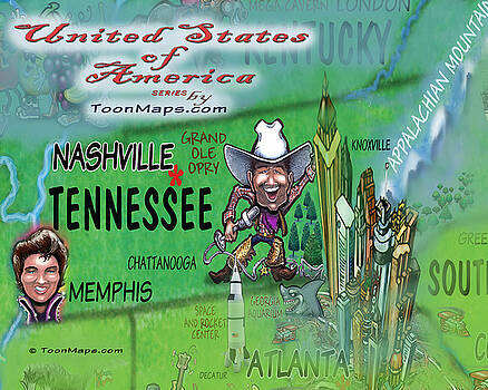 Kevin Middleton - Tennessee Fun MAp Kevin Middleton - Tennessee Fun MAp