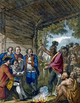 West Benjamin - The Indians Giving A Talk To Colonel Bouquet In A Conference At A Council Fire Near His Camp On West Benjamin - The Indians Giving A Talk To Colonel Bouquet In A Conference At A Council Fire Near His Camp On