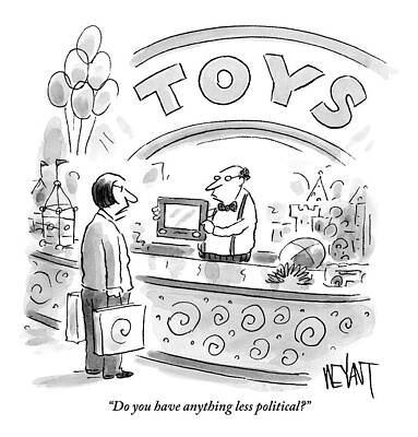 Wall Art - Drawing -  A Woman In A Toy Store Asks The Salesman If by Christopher Weyant