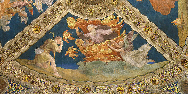  Ceiling of the Stanza di Eliodoro.Detail Print by Raphael