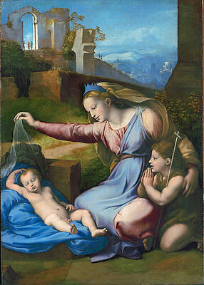  Madonna with the Blue Diadem Print by Raphael