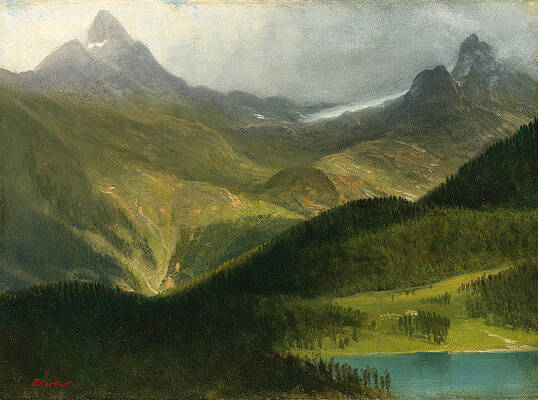  Mountain landscape Print by Albert Bierstadt