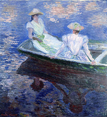  On the Boat Print by Claude Monet