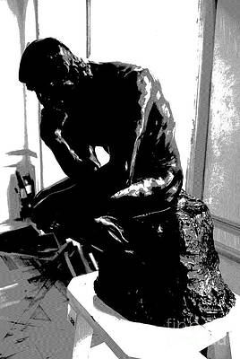 Rodin  -  The Thinker Print by Jacqueline M Lewis