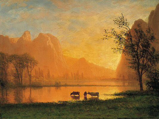  Sundown at Yosemite Print by Albert Bierstadt