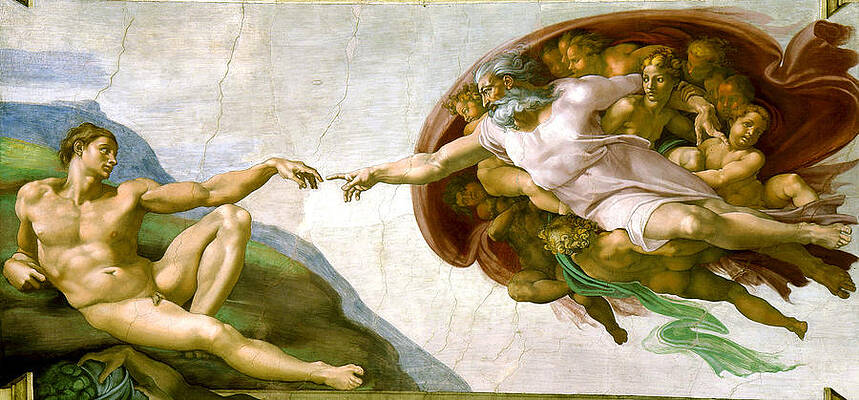  The Creation of Adam Print by Michelangelo di Lodovico Buonarroti Simoni