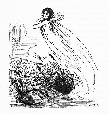 Wall Art - Drawing -  The Feu Follet (marsh Light)  Depicted by Mary Evans Picture Library