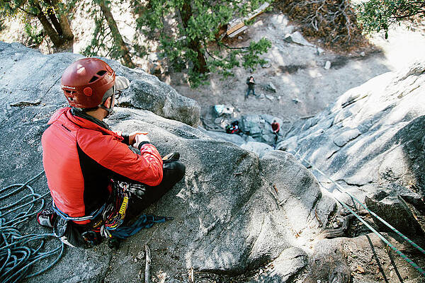 Wall Art - Photograph - A Climber At The Tope Of Pitch 1 #1 by Ryan Tuttle