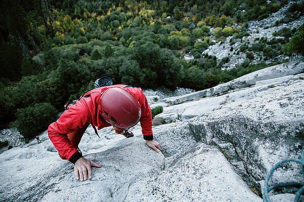 Wall Art - Photograph - A Man Leading Pitch 1 On The Grack 5.6 #1 by Ryan Tuttle