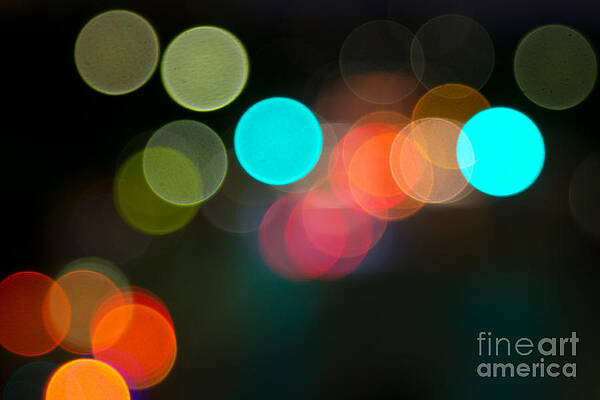 Wall Art - Photograph - Abstract Colorful Round Bokeh Lights #1 by Beverly Claire Kaiya