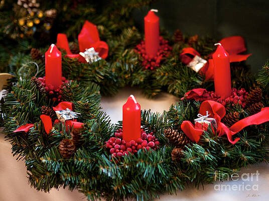 Wall Art - Photograph - Advent wreath #1 by Iris Richardson
